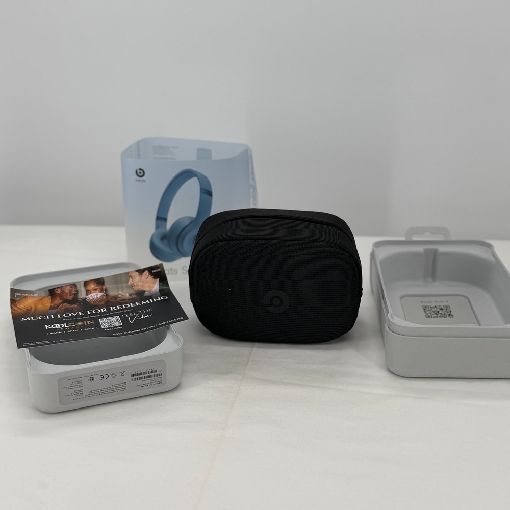 Beats Solo 4 Wireless On-Ear Headphones Slate Blue Bluetooth MUW63LL/A Case Box - Picture 6 of 9